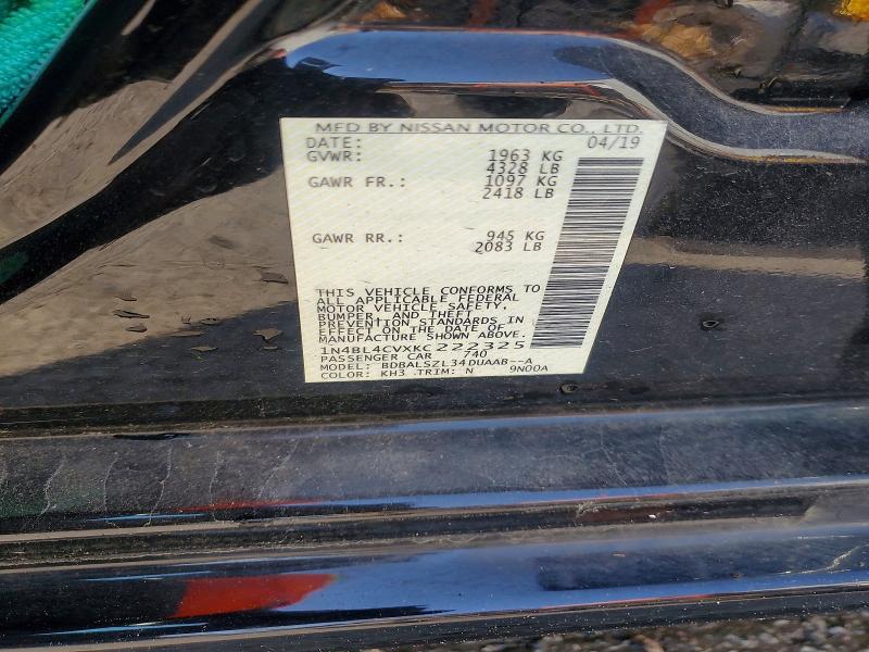 56775366 :رقم المزاد ، 1N4BL4CVXKC222325 vin ، 2019 Nissan Altima مزاد بيع