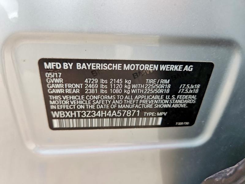 Aukcja sprzedaży 2017 Bmw X1, vin: WBXHT3Z34H4A57871, numer aukcji: 56099946