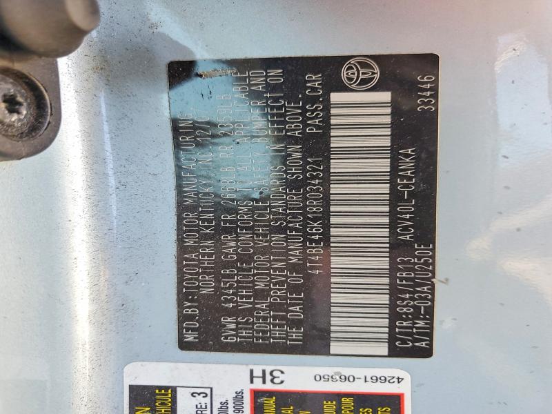 Продаж на аукціоні авто 2008 Toyota Camry, vin: 4T4BE46K18R034321, номер лоту: 57944106