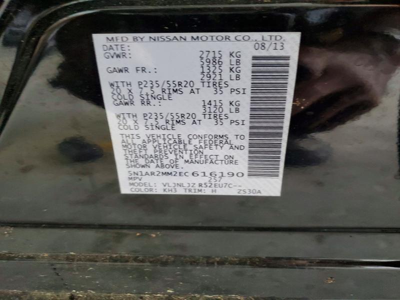 Продажа на аукционе авто 2014 Nissan Pathfinder, vin: 5N1AR2MM2EC616190, номер лота: 56729396