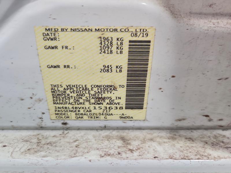 Продажа на аукционе авто 2020 Nissan Altima, vin: 1N4BL4BVXLC153638, номер лота: 55632006
