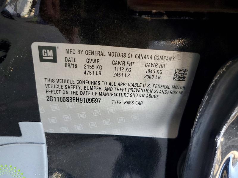 Продажа на аукционе авто 2017 Chevrolet Impala, vin: 2G1105S38H9109597, номер лота: 59369126
