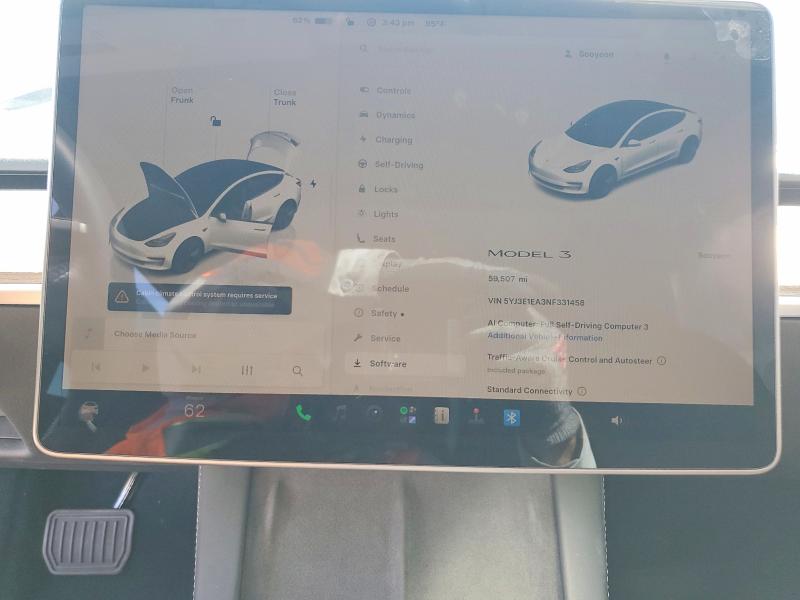 Aukcja sprzedaży 2022 Tesla Model 3, vin: 5YJ3E1EA3NF331458, numer aukcji: 57260496