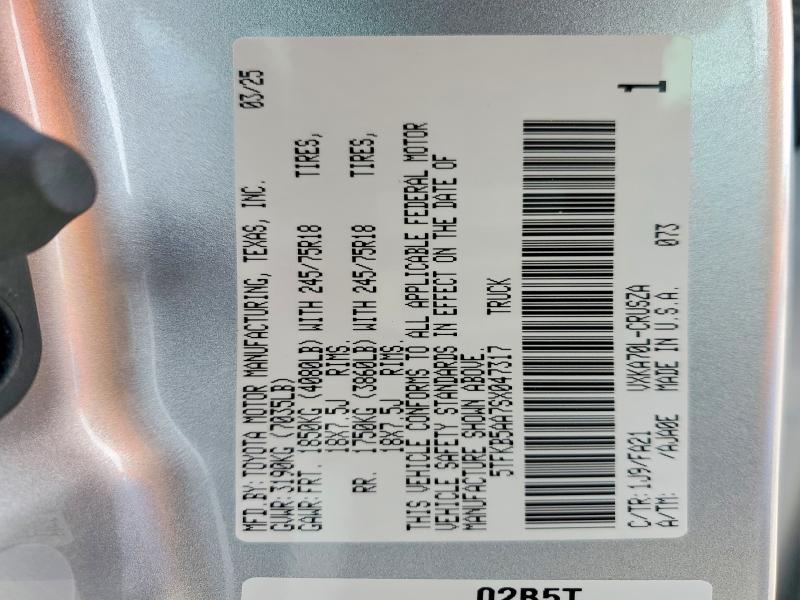 Продаж на аукціоні авто 2025 Toyota Tundra, vin: 5TFKB5AA7SX047317, номер лоту: 56751456
