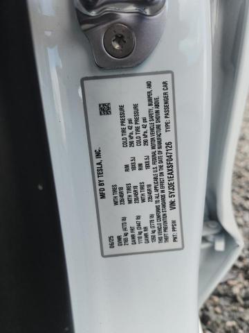 2025 Tesla Model 3 მანქანა იყიდება აუქციონზე, vin: 5YJ3E1EAXSF047126, აუქციონის ნომერი: 56173026