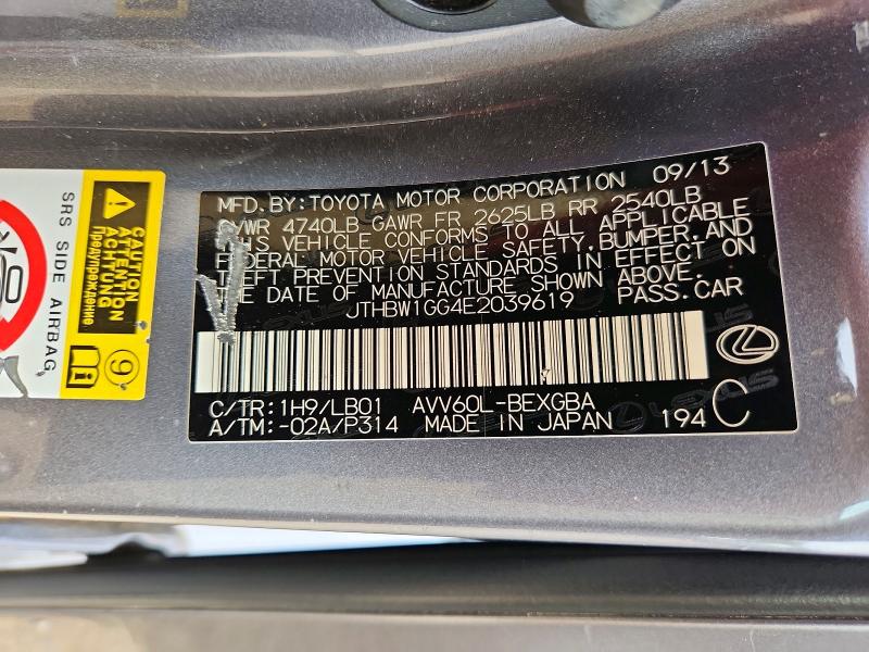 Продаж на аукціоні авто 2014 Lexus Es, vin: JTHBW1GG4E2039619, номер лоту: 55750496