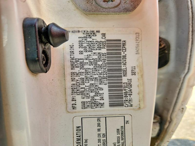 2003 Toyota Camry მანქანა იყიდება აუქციონზე, vin: 4T1BE32K43U240185, აუქციონის ნომერი: 58712876