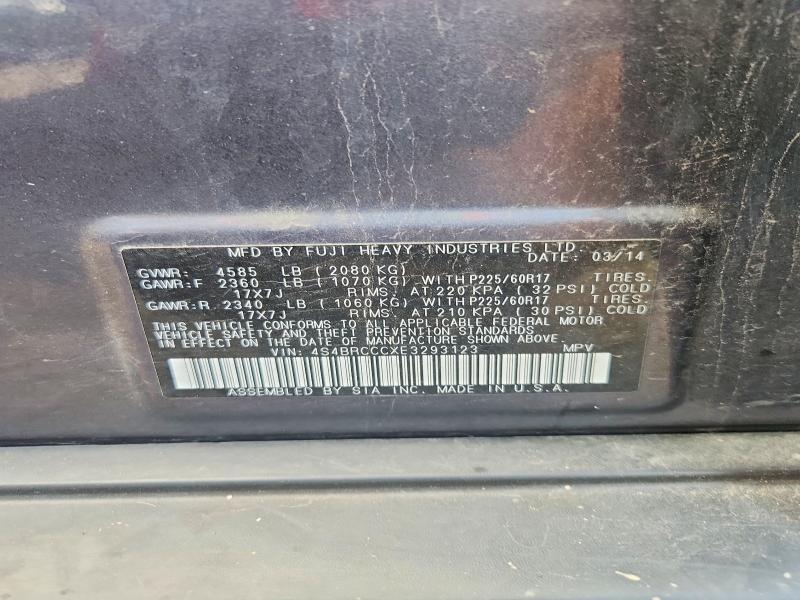 Продаж на аукціоні авто 2014 Subaru Outback, vin: 4S4BRCCCXE3293123, номер лоту: 56544766