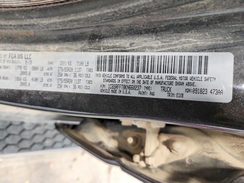 Продаж на аукціоні авто 2019 Ram 1500, vin: 1C6SRFFT8KN660237, номер лоту: 56761766