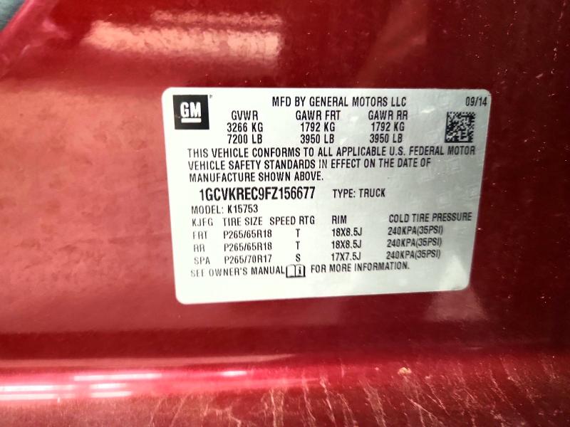 Aukcja sprzedaży 2015 Chevrolet Silverado, vin: 1GCVKREC9FZ156677, numer aukcji: 56984856