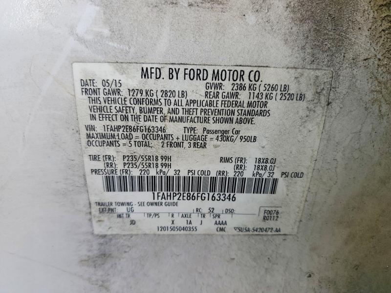 Aukcja sprzedaży 2015 Ford Taurus, vin: 1FAHP2E86FG163346, numer aukcji: 56656296