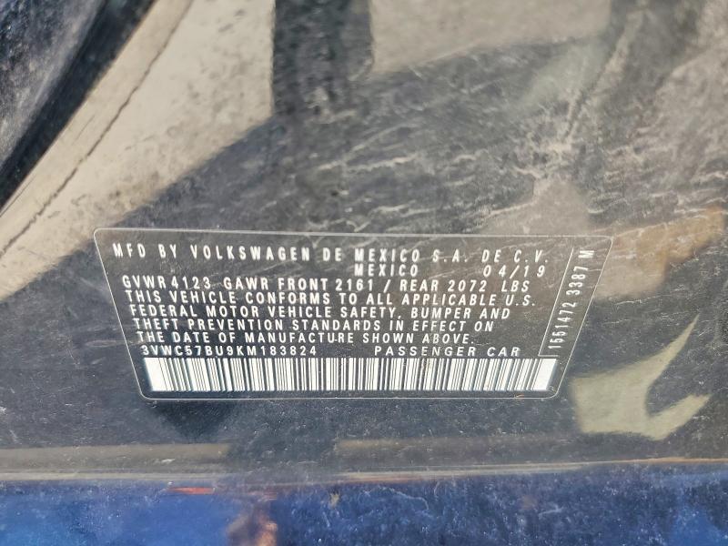 Aukcja sprzedaży 2019 Volkswagen Jetta, vin: 3VWC57BU9KM183824, numer aukcji: 55792836