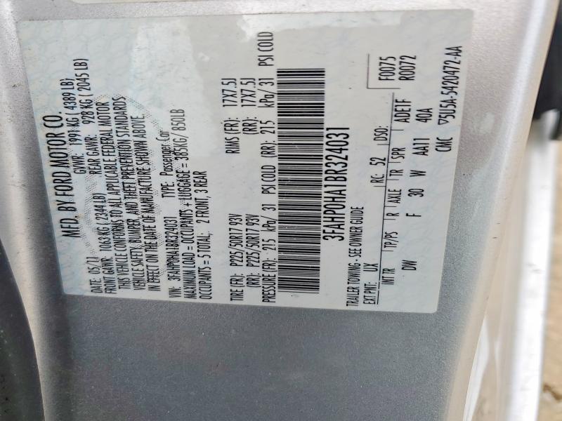 Auction sale of the 2011 Ford Fusion, vin: 3FAHP0HA1BR324031, lot number: 55655276