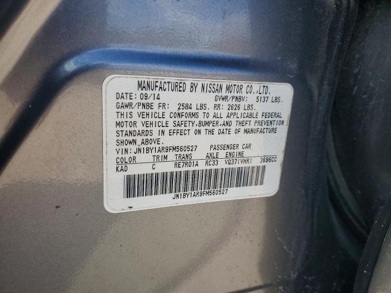 58223586 :رقم المزاد ، JN1BY1AR9FM560527 vin ، 2015 Infiniti Q70 مزاد بيع
