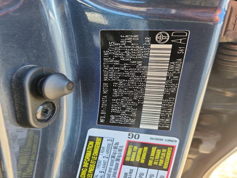 Aukcja sprzedaży 2015 Toyota Corolla, vin: 2T1BURHE6FC342018, numer aukcji: 58362866