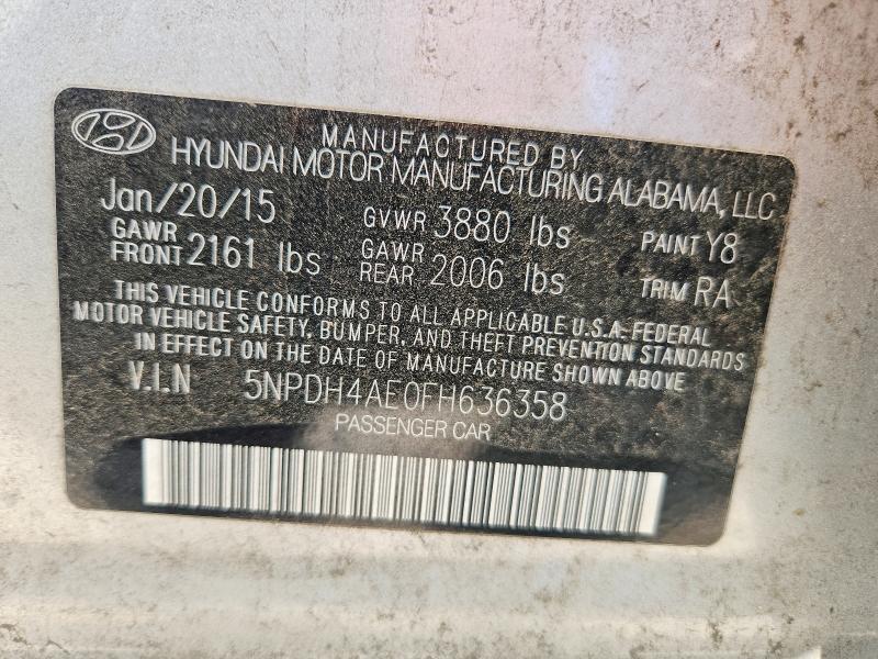 56470566 :رقم المزاد ، 5NPDH4AE0FH636358 vin ، 2015 Hyundai Elantra مزاد بيع