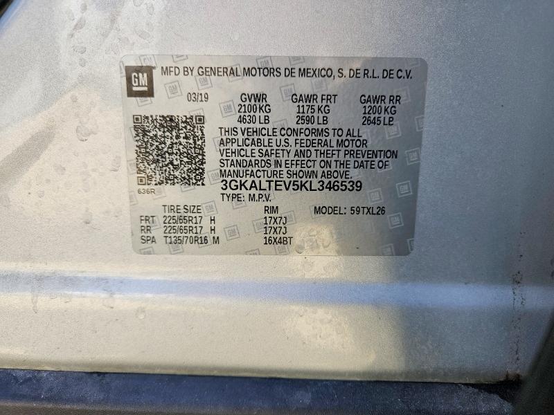 Aukcja sprzedaży 2019 Gmc Terrain, vin: 3GKALTEV5KL346539, numer aukcji: 56040606
