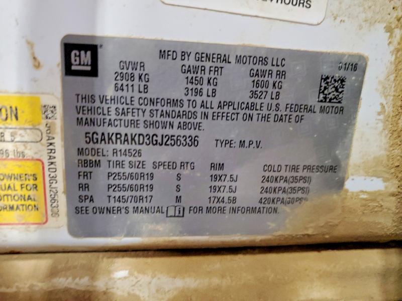 Продаж на аукціоні авто 2016 Buick Enclave, vin: 5GAKRAKD3GJ256336, номер лоту: 55943006