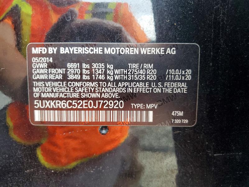 Продаж на аукціоні авто 2014 Bmw X5, vin: 5UXKR6C52E0J72920, номер лоту: 56457996