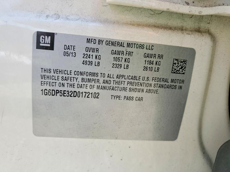 2013 Cadillac Cts მანქანა იყიდება აუქციონზე, vin: 1G6DP5E32D0172102, აუქციონის ნომერი: 56305596