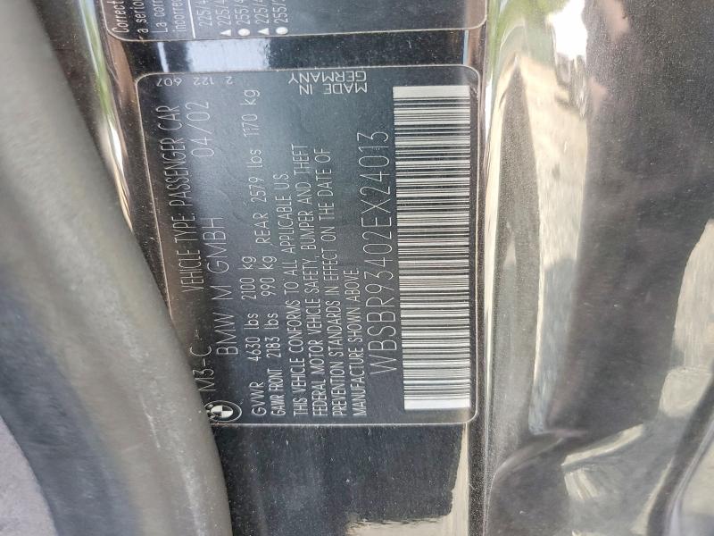 56283616 :رقم المزاد ، WBSBR93402EX24013 vin ، 2002 Bmw M3 مزاد بيع