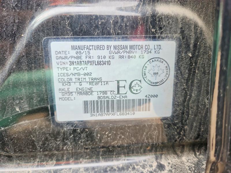 56706206 :رقم المزاد ، 3N1AB7APXFL683410 vin ، 2015 Nissan Sentra مزاد بيع
