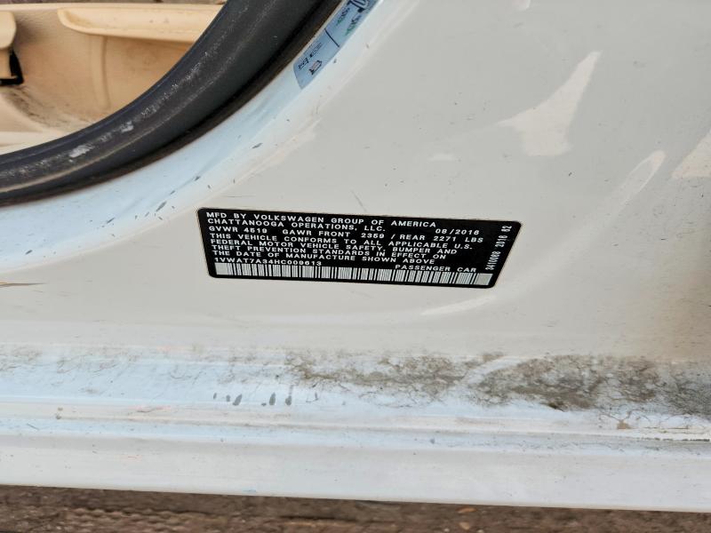 Продаж на аукціоні авто 2017 Volkswagen Passat, vin: 1VWAT7A34HC009613, номер лоту: 57309366