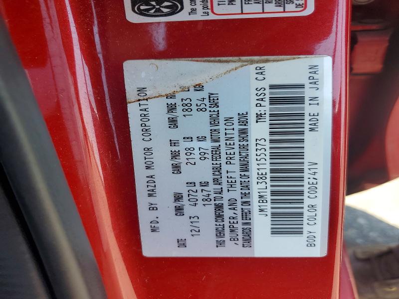 2014 Mazda 3 მანქანა იყიდება აუქციონზე, vin: JM1BM1L38E1155373, აუქციონის ნომერი: 56868316