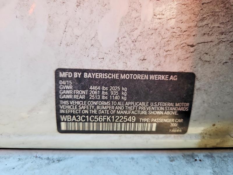 2015 Bmw 3 Series 320i Xdrive მანქანა იყიდება აუქციონზე, vin: WBA3C1C56FK122549, აუქციონის ნომერი: 57405096