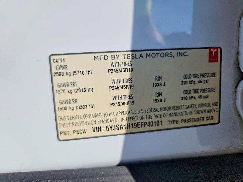 Продажа на аукционе авто 2014 Tesla Model S, vin: 5YJSA1H19EFP40101, номер лота: 57478016