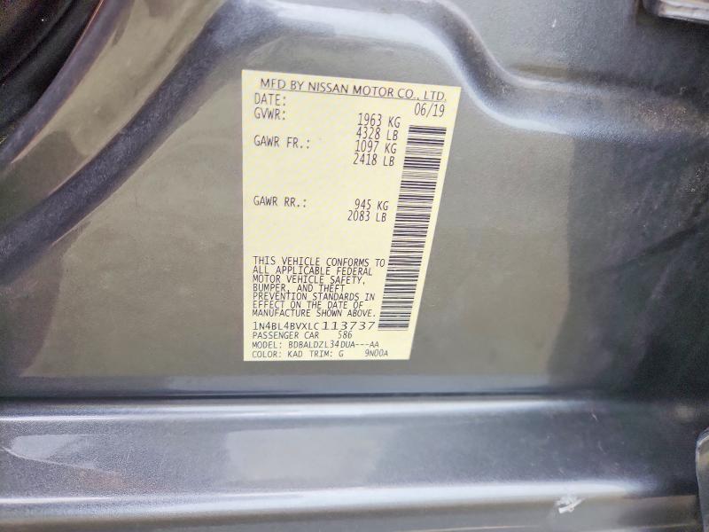 Продажа на аукционе авто 2020 Nissan Altima, vin: 1N4BL4BVXLC113737, номер лота: 58538776