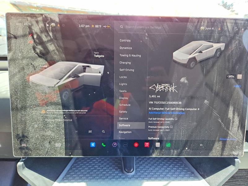 56780016 :رقم المزاد ، 7G2CEGEC2SA080538 vin ، 2025 Tesla Cybertruck مزاد بيع
