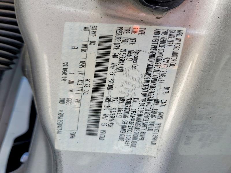 2012 Ford Focus მანქანა იყიდება აუქციონზე, vin: 1FAHP3F2XCL108451, აუქციონის ნომერი: 58418606