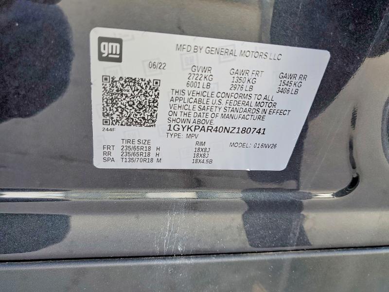Aukcja sprzedaży 2022 Cadillac Xt6, vin: 1GYKPAR40NZ180741, numer aukcji: 56694436