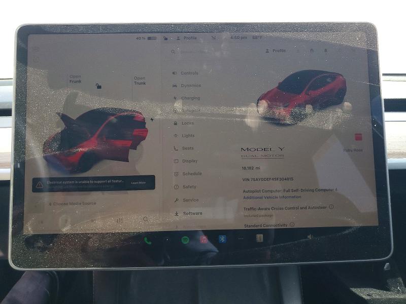 Продаж на аукціоні авто 2025 Tesla Model Y, vin: 7SAYGDEF4SF304815, номер лоту: 47023766