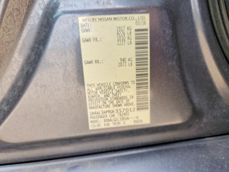 Aukcja sprzedaży 2016 Nissan Altima, vin: 1N4AL3AP9GN357012, numer aukcji: 55408306