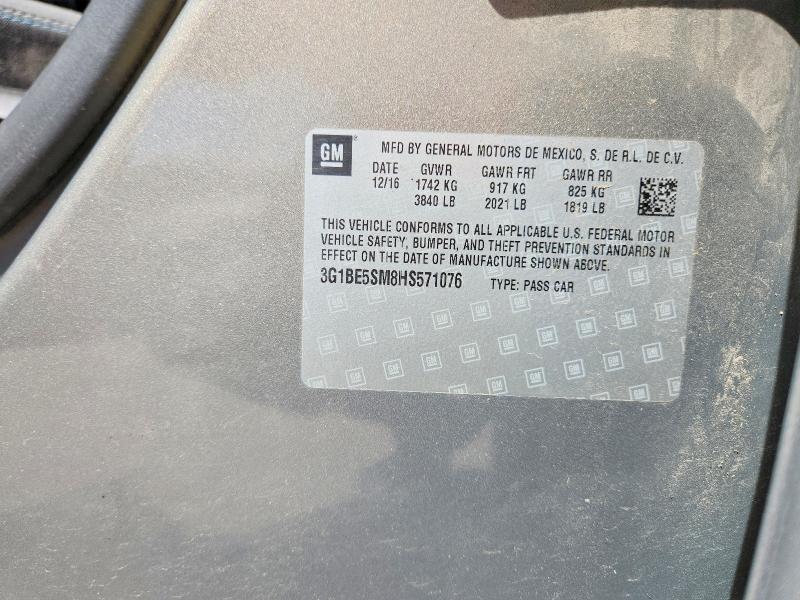 Продажа на аукционе авто 2017 Chevrolet Cruze, vin: 3G1BE5SM8HS571076, номер лота: 54647046