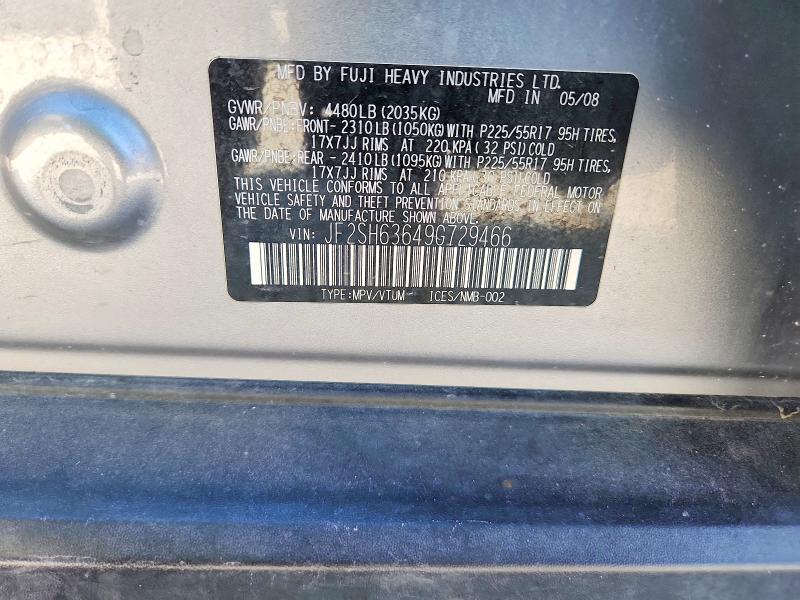 Продаж на аукціоні авто 2009 Subaru Forester, vin: JF2SH63649G729466, номер лоту: 55704126