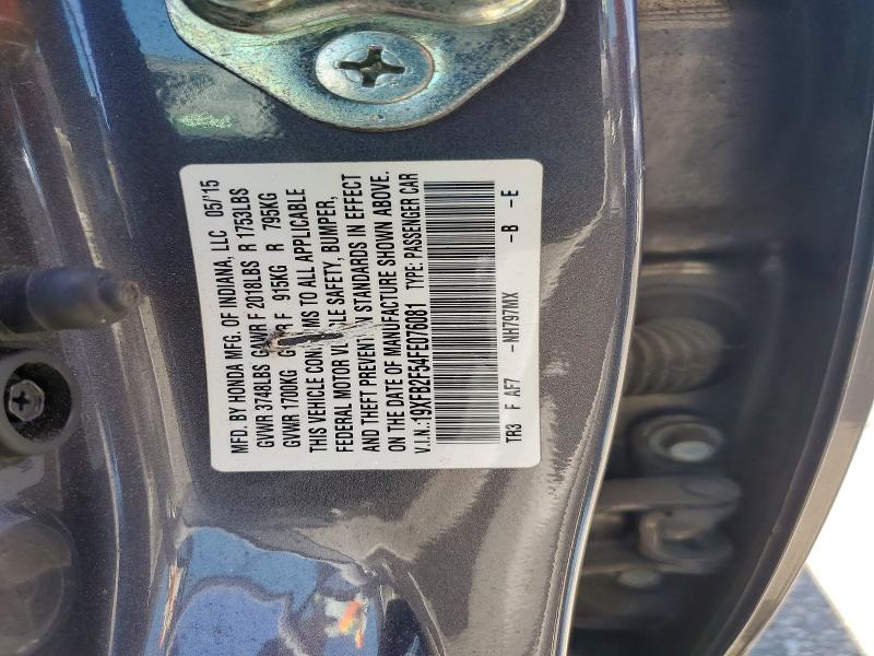 Aukcja sprzedaży 2015 Honda Civic, vin: 19XFB2F54FE076081, numer aukcji: 58090166