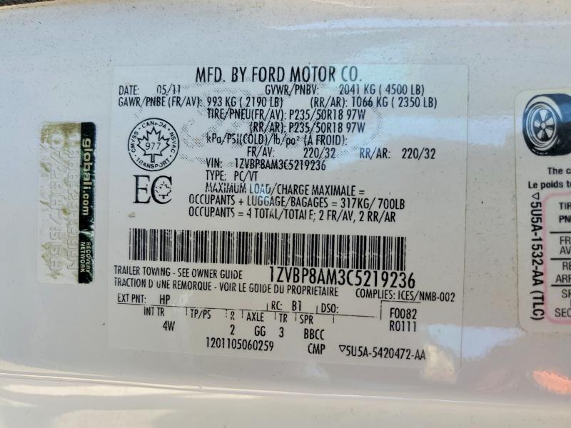 Продажа на аукционе авто 2012 Ford Mustang, vin: 1ZVBP8AM3C5219236, номер лота: 54438426