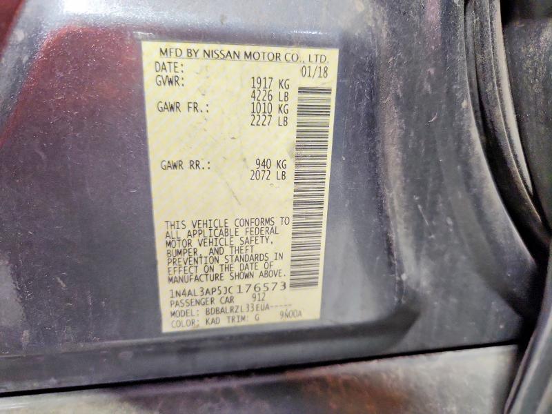 Aukcja sprzedaży 2018 Nissan Altima, vin: 1N4AL3AP5JC176573, numer aukcji: 56772736