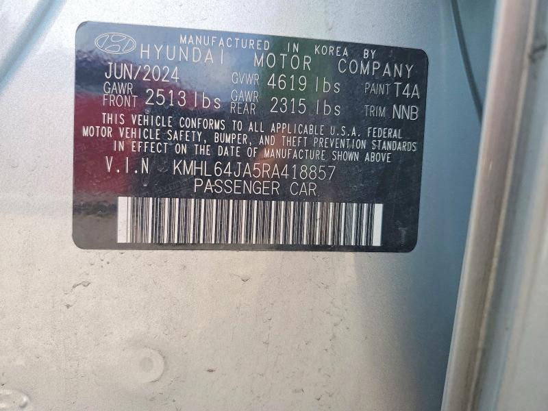 Продаж на аукціоні авто 2024 Hyundai Sonata, vin: KMHL64JA5RA418857, номер лоту: 57007656