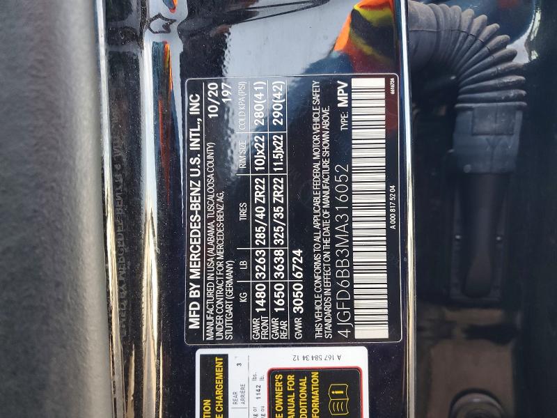 2021 Mercedes-benz Gle Coupe მანქანა იყიდება აუქციონზე, vin: 4JGFD6BB3MA316052, აუქციონის ნომერი: 58881626