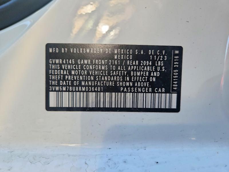 Продажа на аукционе авто 2024 Volkswagen Jetta, vin: 3VW5M7BU8RM036481, номер лота: 56612396