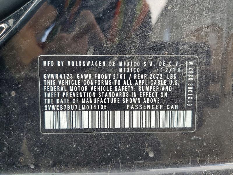 Продаж на аукціоні авто 2020 Volkswagen Jetta, vin: 3VWCB7BU7LM014105, номер лоту: 57130256