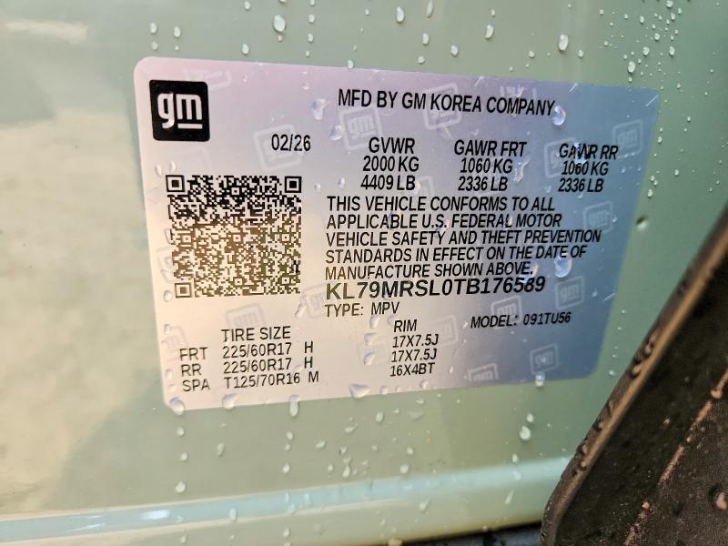Продаж на аукціоні авто 2026 Chevrolet Trail Blazer, vin: KL79MRSL0TB176589, номер лоту: 57406646