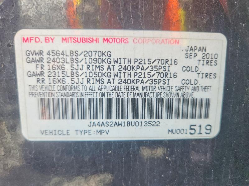 Aukcja sprzedaży 2011 Mitsubishi Outlander, vin: JA4AS2AW1BU013522, numer aukcji: 59193816