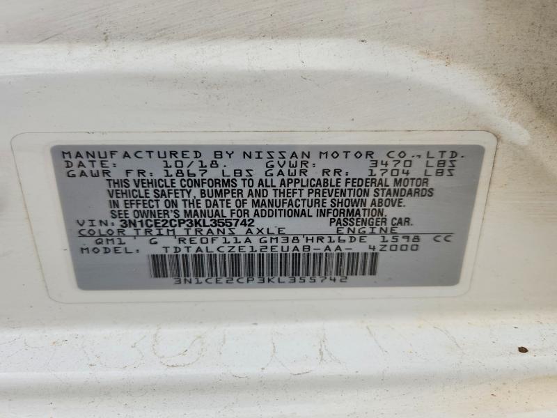 Aukcja sprzedaży 2019 Nissan Versa Note, vin: 3N1CE2CP3KL355742, numer aukcji: 55611426