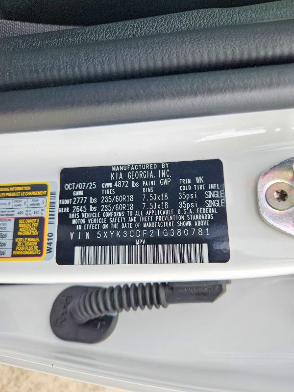 Aukcja sprzedaży 2026 Kia Sportage, vin: 5XYK3CDF2TG380781, numer aukcji: 57363546