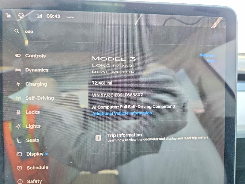 Продажа на аукционе авто 2020 Tesla Model 3, vin: 5YJ3E1EB2LF668807, номер лота: 57263826